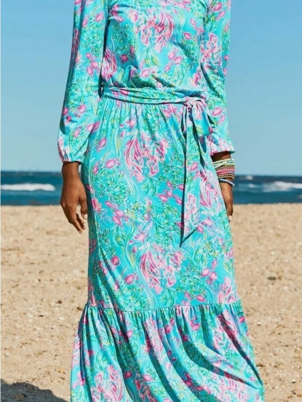 Lilly Pulitzer Odella Maxi Dress Amalfi Blue Best Fishes